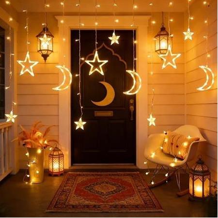 Ay Yıldız Saçak Perde Led