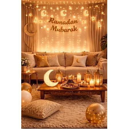 Ay Yıldız Saçak Perde Led