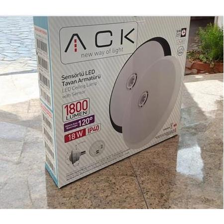ACK 18W 6500K Sensorlu Led Tavan Armatürü AC17-00130