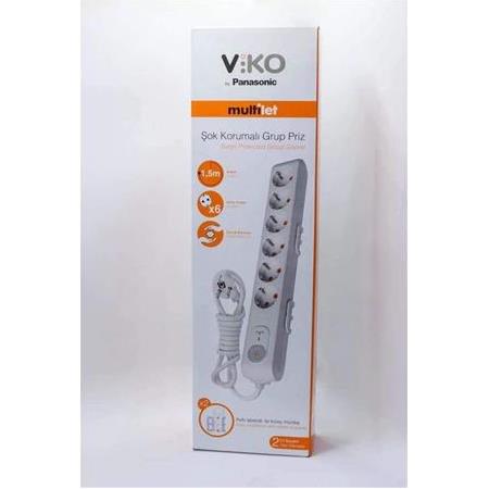 VİKO - Multi-Let 6Lı Şok Koruma Topraklı Ç.K 1,5m Priz
