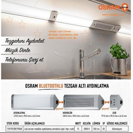 Osram Tezgah Aydınlatma-Bluetooth Hoparlör-Şarj İstasyonu