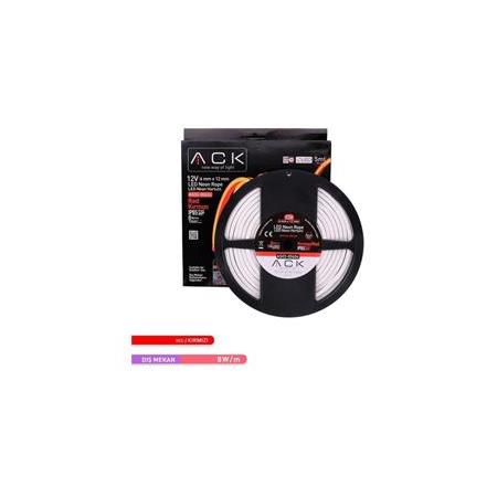 Ack LED Neon Hortum Kırmızı Renk 5 Metre 12V 10W/MT   ACK-AS03-00605